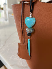 Blue Magnesite Bag Charm